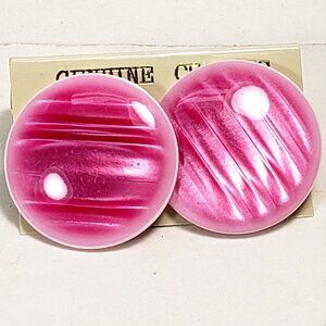 Women's Stunning Circle Pink Stud Earrings - Eye-Catching and Elegant